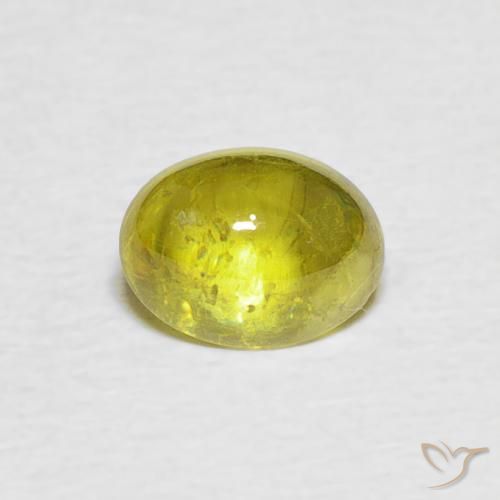 1.23ct Натуральный Теплый землисто-зеленый Сфен, Овал, Прозрачный