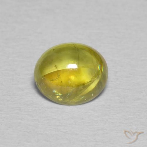 1.06ct Натуральный Теплый лесной зеленый Сфен, Овал, Прозрачный