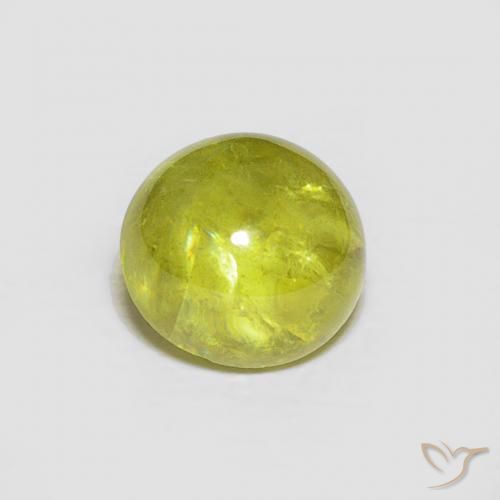 1.80ct Натуральный Теплый лесной зеленый Сфен, Овал, Прозрачный