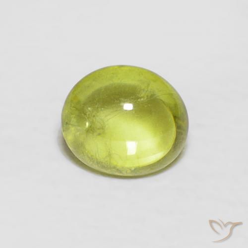0.57ct Натуральный Теплый лесной зеленый Сфен, Овал, Прозрачный