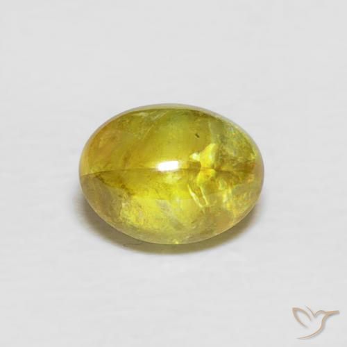 0.94ct Натуральный Коричневато-желтый Сфен, Овал, Прозрачный