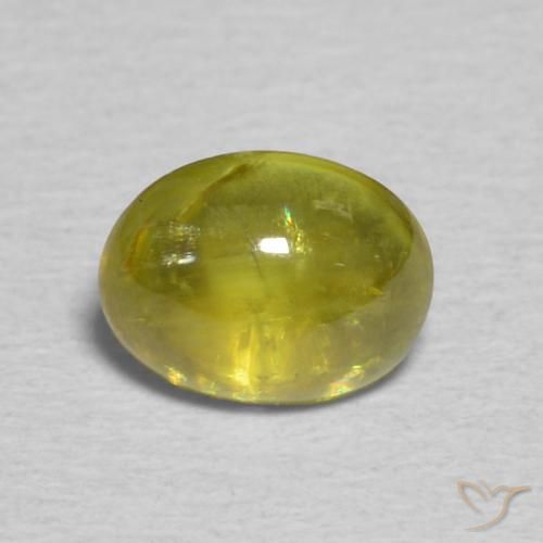 0.87ct Натуральный Теплый землисто-зеленый Сфен, Овал, Прозрачный