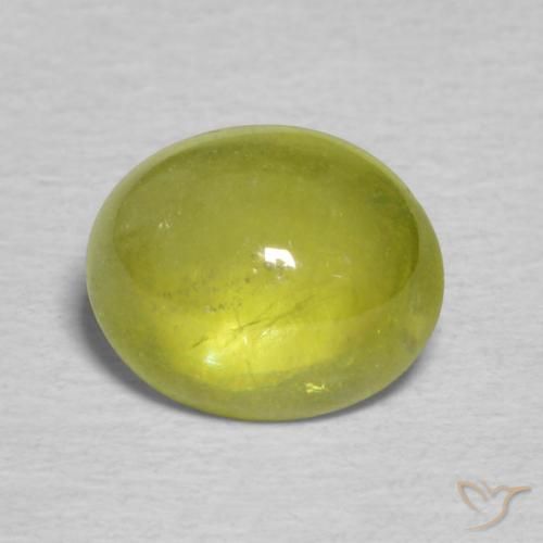 1.63ct Натуральный Желтовато-зеленый Сфен, Овал, Прозрачный