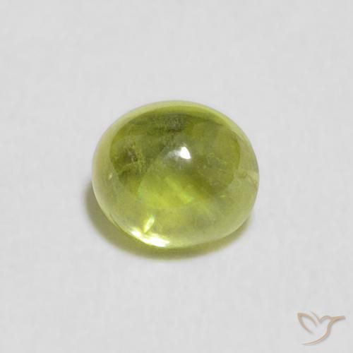0.67ct Натуральный Ярко-зеленый Сфен, Овал, Прозрачный