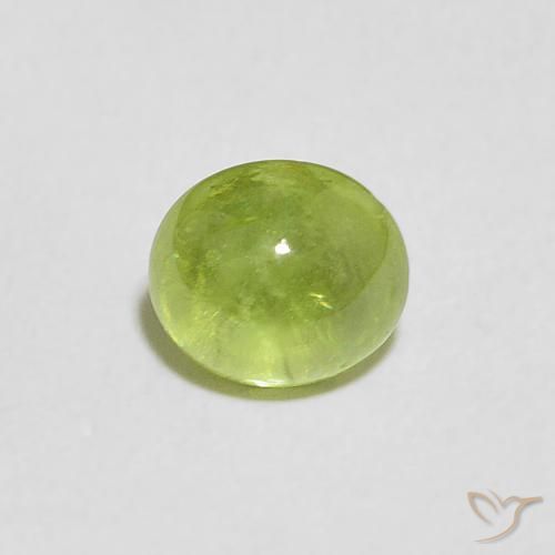 1.09ct Натуральный Живой желтовато-зеленый Сфен, Овал, Прозрачный