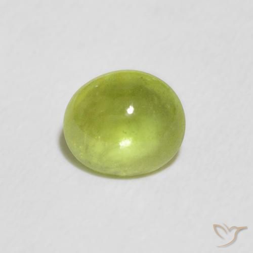 1.02ct Натуральный Ярко-зеленый Сфен, Овал, Прозрачный