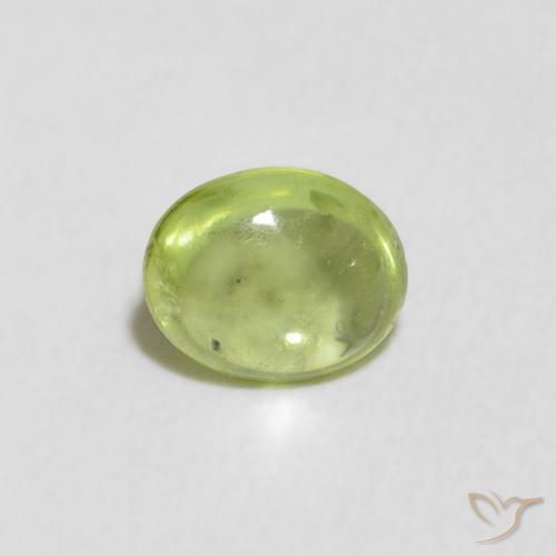 0.66ct Натуральный Ярко-зеленый Сфен, Овал, Прозрачный