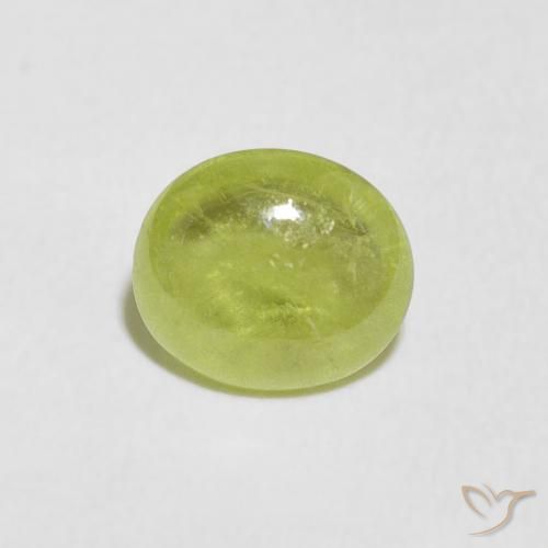1.15ct Натуральный Ярко-зеленый Сфен, Овал, Прозрачный