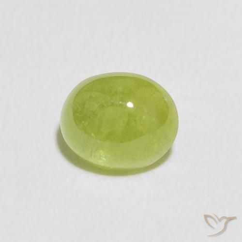 0.84ct Натуральный Ярко-зеленый Сфен, Овал, Прозрачный