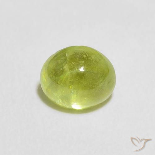 1.23ct Натуральный Средний зеленый Сфен, Овал, Прозрачный