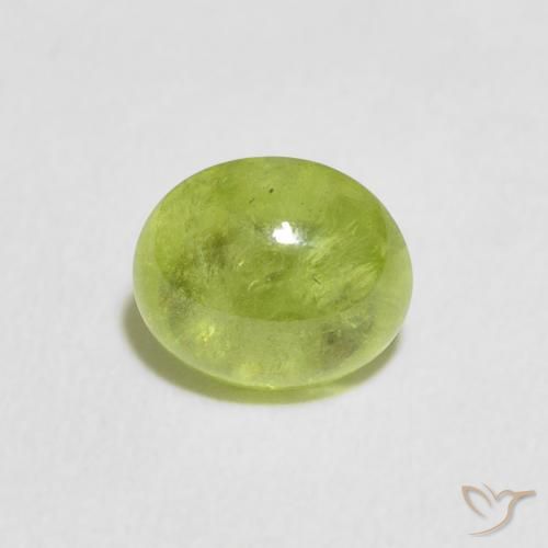 0.65ct Натуральный Средний зеленый Сфен, Овал, Прозрачный