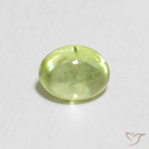 0.88ct Натуральный Лаймово-зеленый Сфен, Овал, Прозрачный