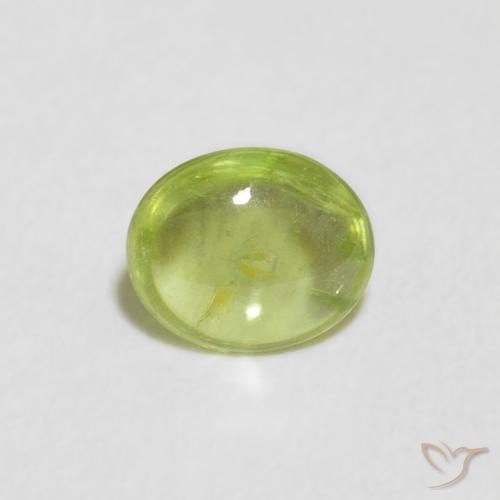 0.68ct Натуральный Средний зеленый Сфен, Овал, Прозрачный