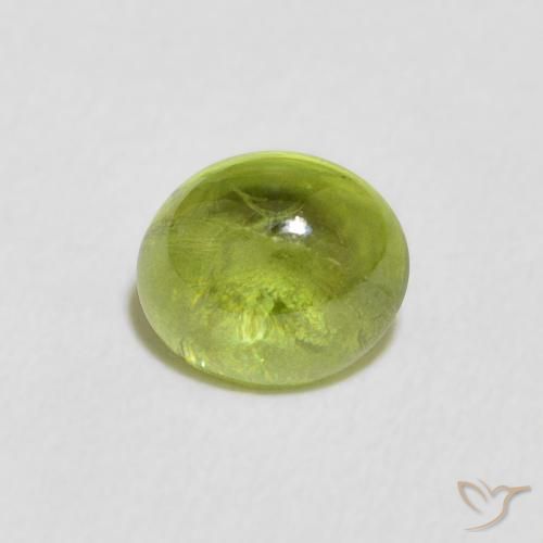 1.23ct Натуральный Ярко-зеленый Сфен, Овал, Прозрачный
