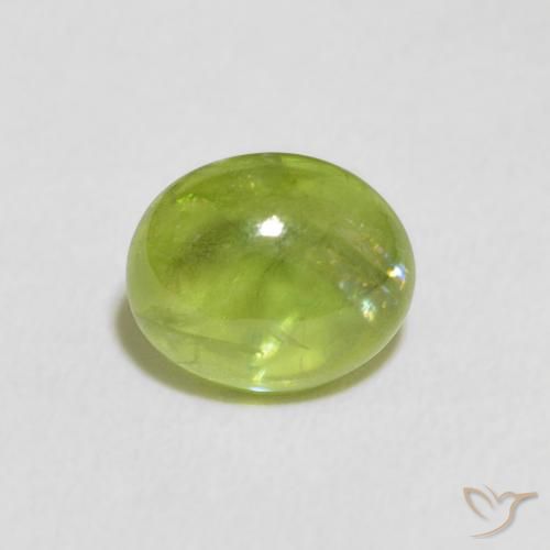 1.52ct Натуральный Желтовато-зеленый Сфен, Овал, Прозрачный