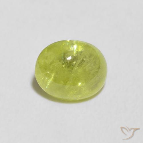 1.23ct Натуральный Ярко-зеленый Сфен, Овал, Прозрачный