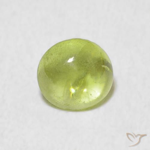 0.74ct Натуральный Лаймово-зеленый Сфен, Овал, Прозрачный