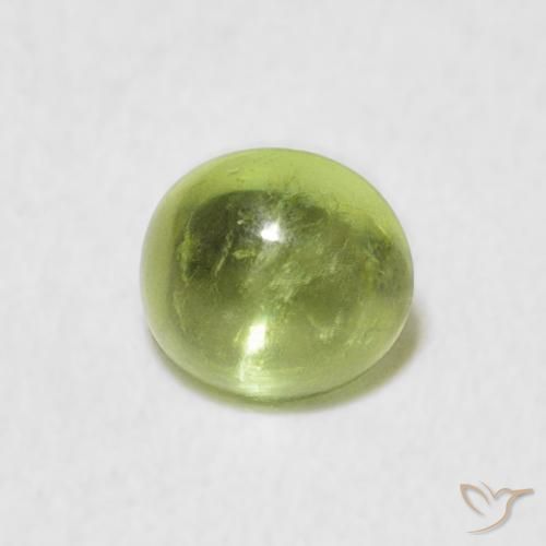 0.96ct Натуральный Ярко-зеленый Сфен, Овал, Прозрачный