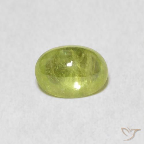1.40ct Натуральный Лаймово-зеленый Сфен, Овал, Прозрачный