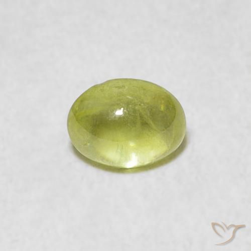 0.77ct Натуральный Лаймово-зеленый Сфен, Овал, Прозрачный