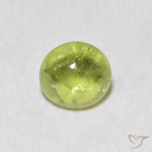 1.38ct Натуральный Лаймово-зеленый Сфен, Овал, Прозрачный