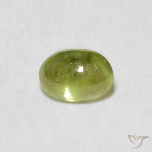 0.87ct Натуральный Желтовато-зеленый Сфен, Овал, Прозрачный