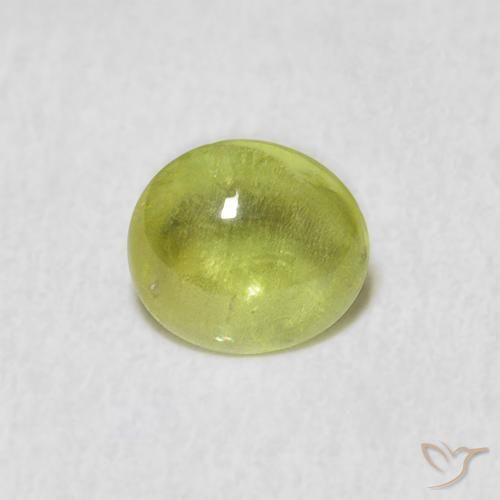 1.00ct Натуральный Лаймово-зеленый Сфен, Овал, Прозрачный
