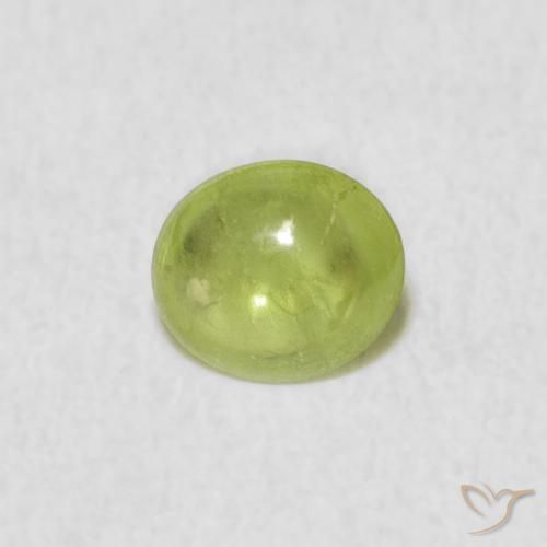0.68ct Натуральный Лаймово-зеленый Сфен, Овал, Прозрачный