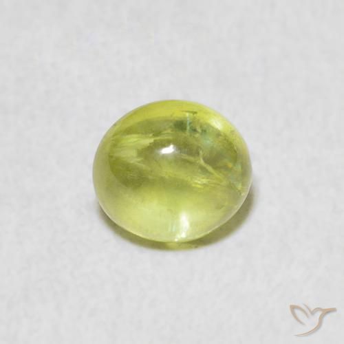 1.08ct Натуральный Лаймово-зеленый Сфен, Овал, Прозрачный