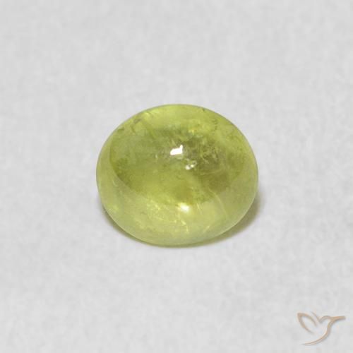 0.91ct Натуральный Лаймово-зеленый Сфен, Овал, Прозрачный