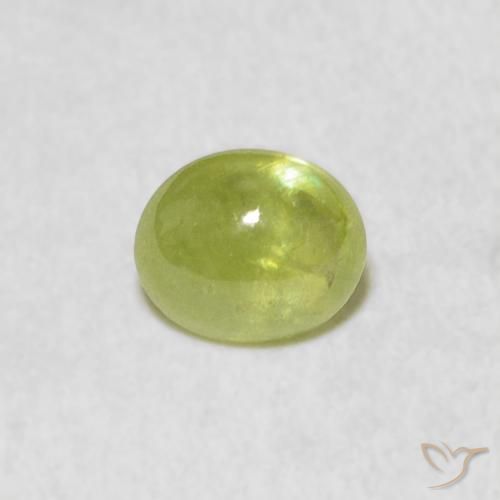 0.84ct Натуральный Лаймово-зеленый Сфен, Овал, Прозрачный