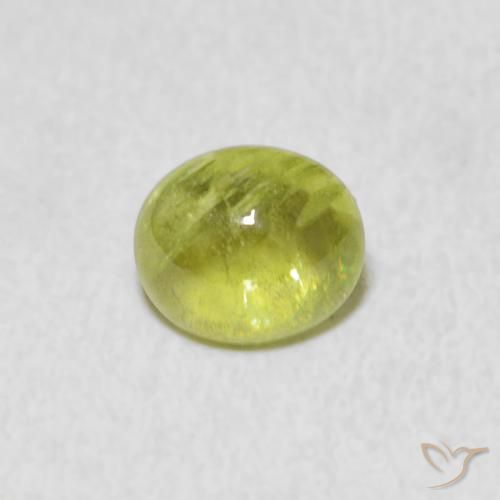 1.22ct Натуральный Лаймово-зеленый Сфен, Овал, Прозрачный