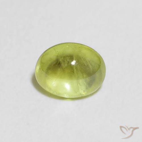 0.72ct Натуральный Оливковый Зеленый Сфен, Овал, Прозрачный