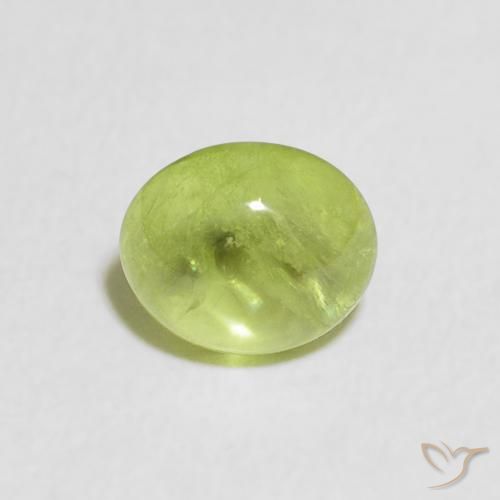 1.07ct Натуральный Живой желтовато-зеленый Сфен, Овал, Прозрачный