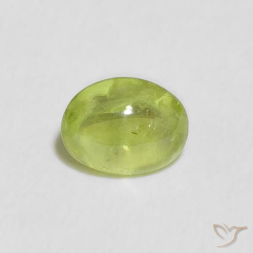 0.77ct Натуральный Живой желтовато-зеленый Сфен, Овал, Прозрачный