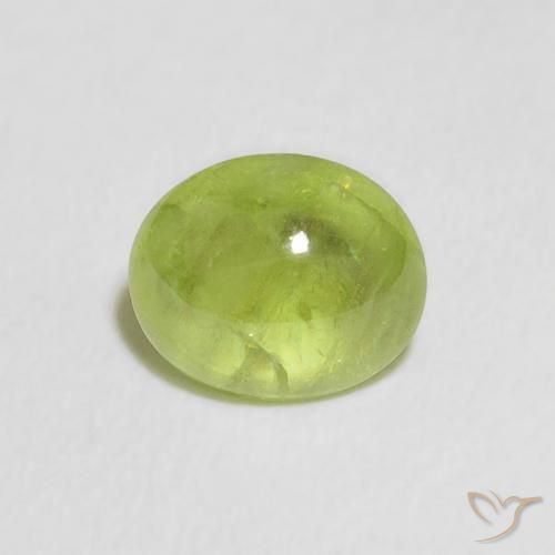 1.04ct Натуральный Ярко-зеленый Сфен, Овал, Прозрачный
