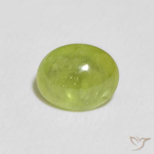 1.15ct Натуральный Ярко-зеленый Сфен, Овал, Прозрачный