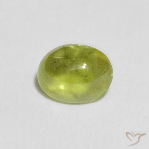 0.84ct Натуральный Оливковый Зеленый Сфен, Овал, Прозрачный