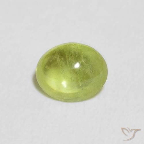 0.76ct Натуральный Живой желтовато-зеленый Сфен, Овал, Прозрачный