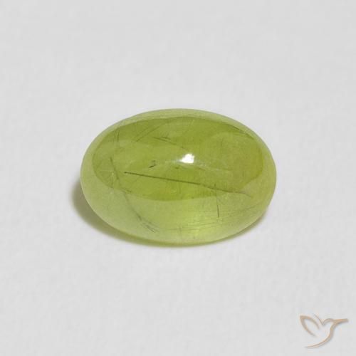 1.91ct Натуральный Оливковый Зеленый Сфен, Овал, Прозрачный