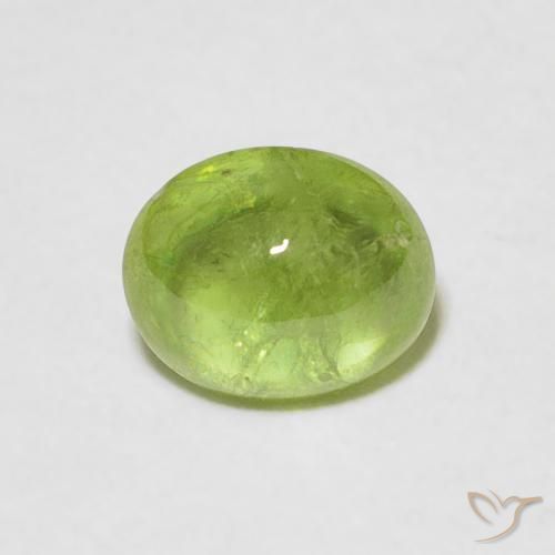 1.05ct Натуральный Ярко-зеленый Сфен, Овал, Прозрачный