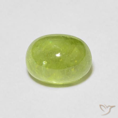 1.64ct Натуральный Средний зеленый Сфен, Овал, Прозрачный