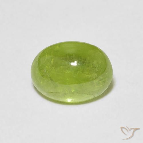1.41ct Натуральный Средний зеленый Сфен, Овал, Прозрачный