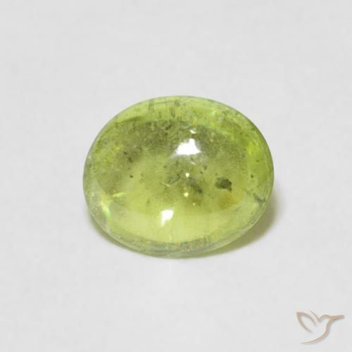 0.61ct Натуральный Средний зеленый Сфен, Овал, Прозрачный