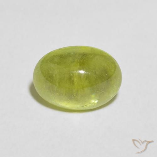 1.86ct Натуральный Оливковый Зеленый Сфен, Овал, Прозрачный