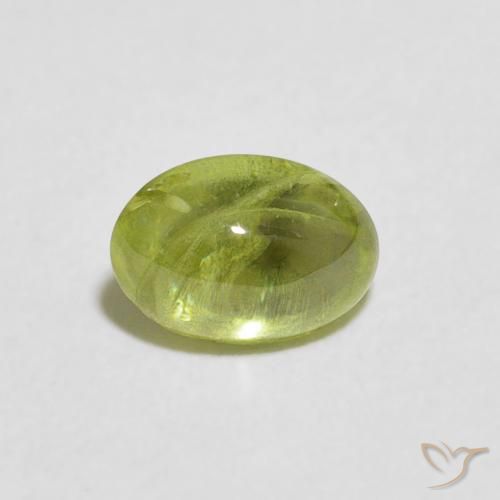 0.97ct Натуральный Оливковый Зеленый Сфен, Овал, Прозрачный