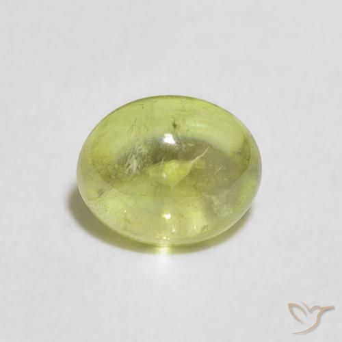 1.19ct Натуральный Лаймово-зеленый Сфен, Овал, Прозрачный