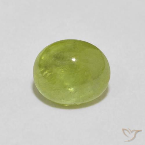 1.57ct Натуральный Оливковый Зеленый Сфен, Овал, Прозрачный