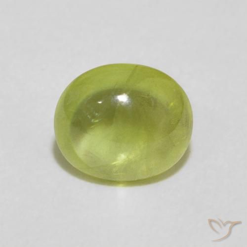 1.32ct Натуральный Средний зеленый Сфен, Овал, Прозрачный