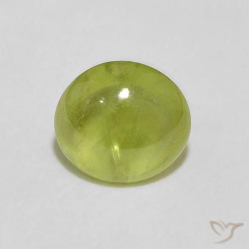 1.75ct Натуральный Теплый лесной зеленый Сфен, Овал, Прозрачный